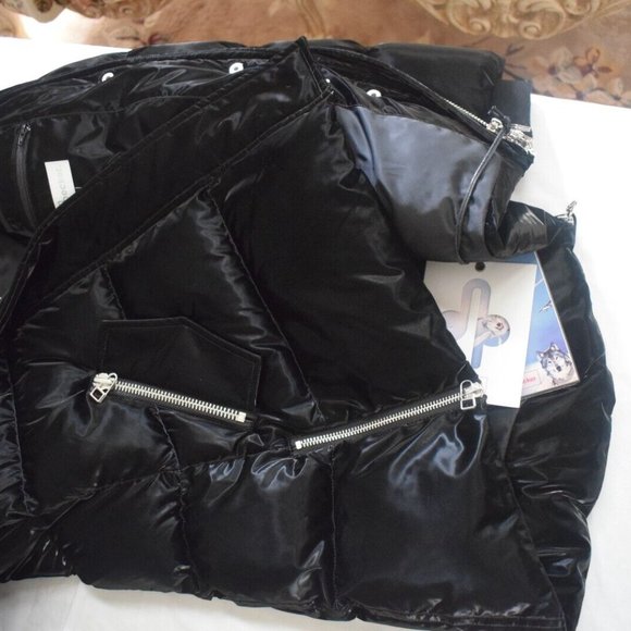 WOODPECKER Wet Black Hooded puffer/parka/coat/jacket Size SMALL - Picture 11 of 12